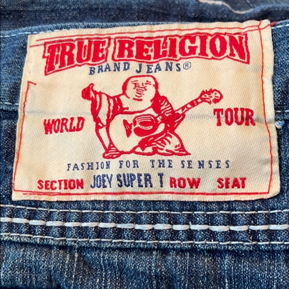 True Religion Men's Relaxed Jeans in Blue with Red Label